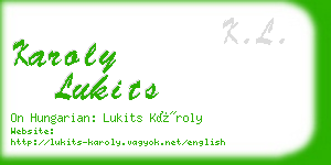 karoly lukits business card